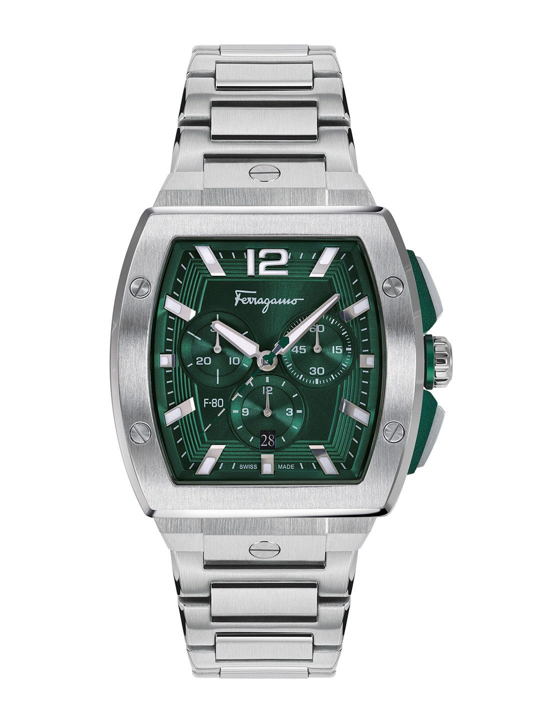 

Ferragamo Men Stainless Steel Bracelet Style Straps Analogue Watch SFKE00523, Green