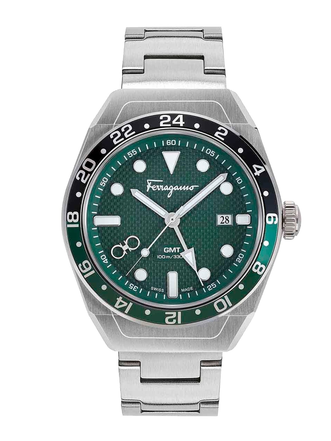 

Ferragamo Men Stainless Steel Bracelet Style Straps Analogue Watch SFKP00523, Green