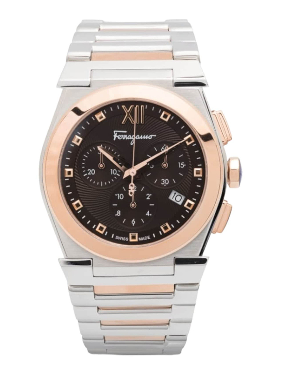 

Ferragamo Men Embellished Dial Stainless Steel Bracelet Style Analogue Watch SFKL00523, Black