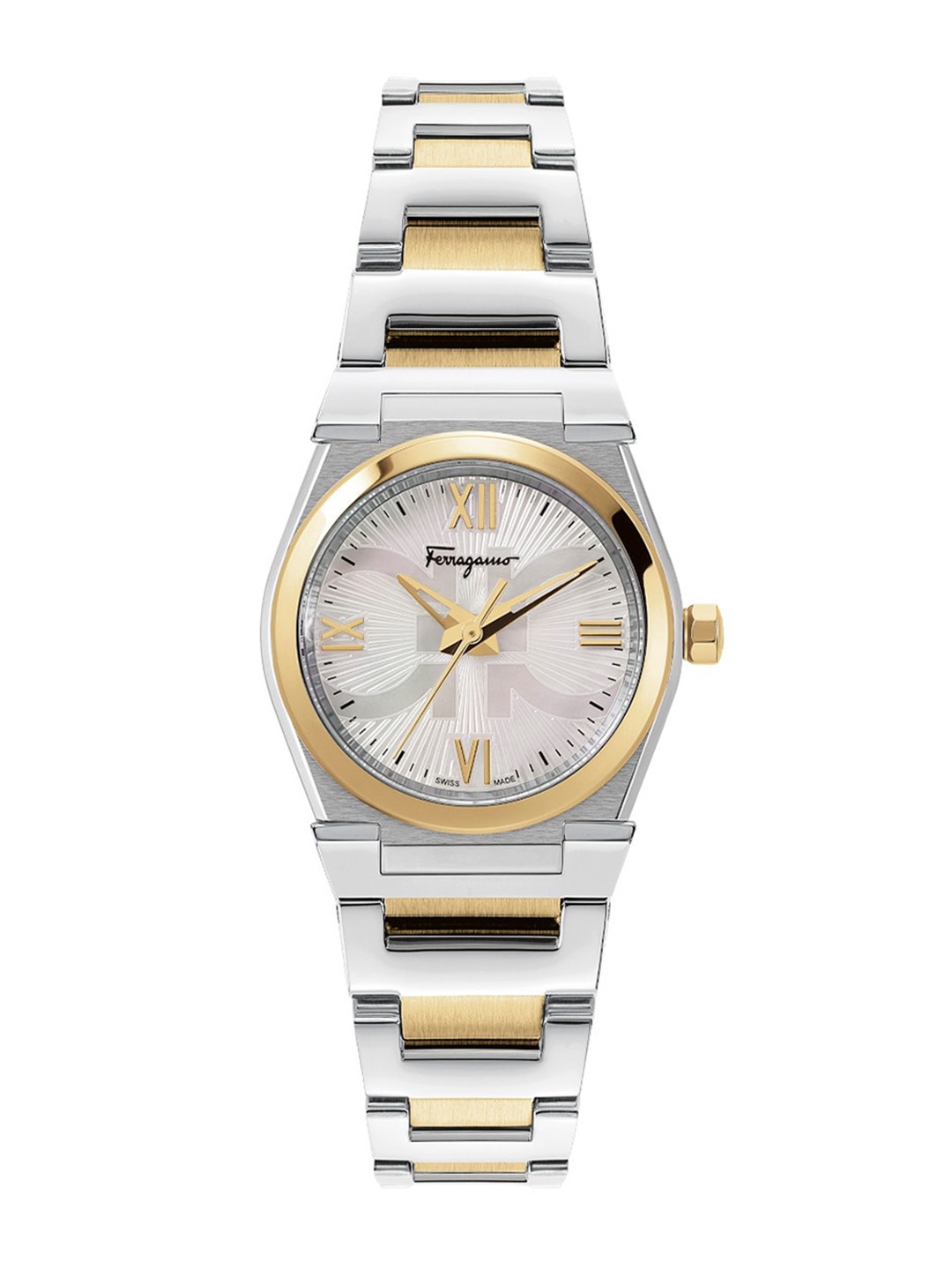 

Ferragamo Women Printed Dial Stainless Steel Bracelet Style Analogue Watch SFYG00521, White