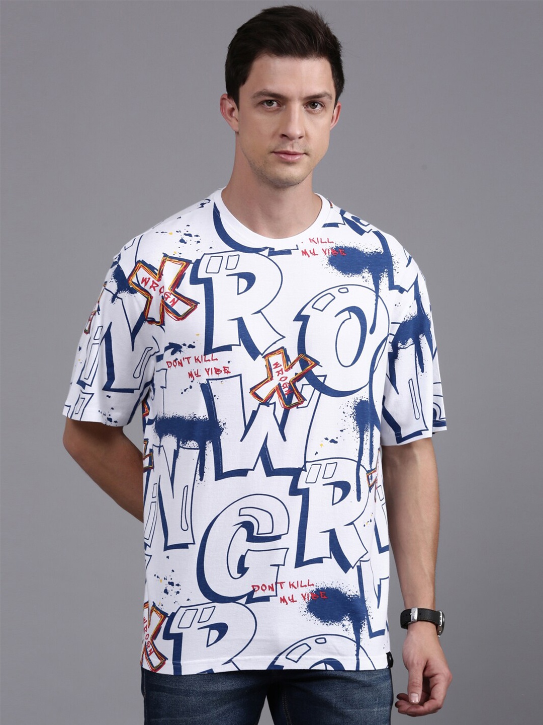 

WROGN Typography Printed Cotton T-shirt, White