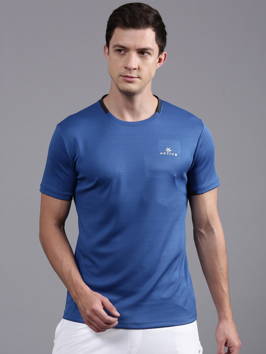 

WROGN Round Neck Short Sleeves Cotton T-shirt, Blue
