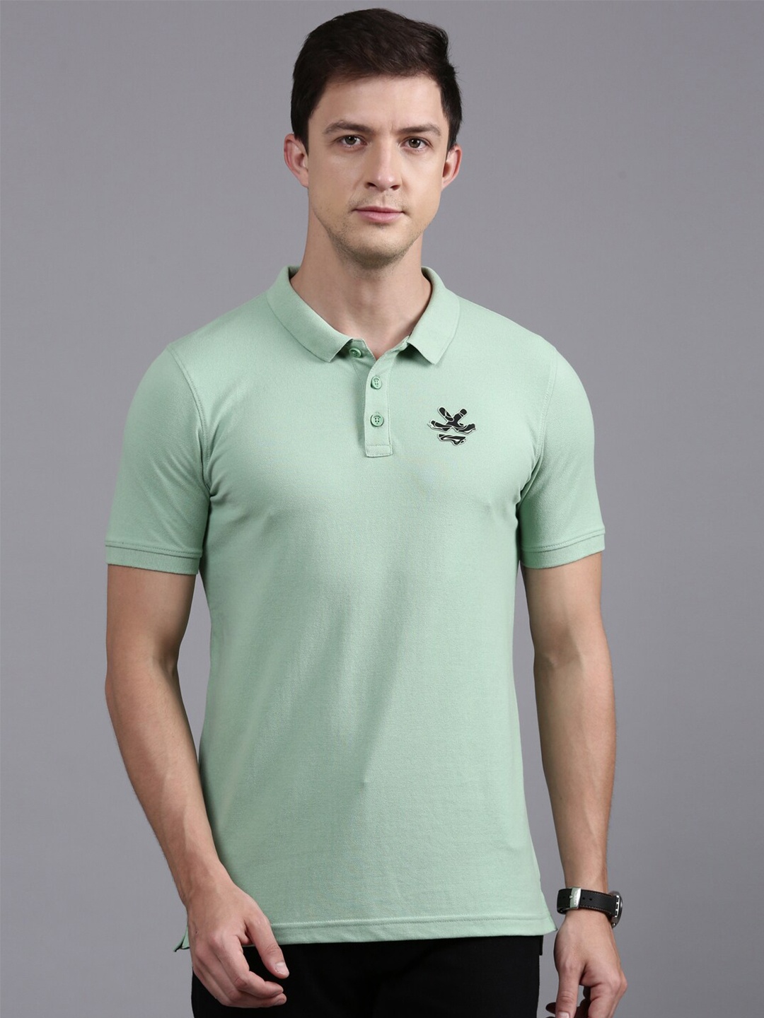 

WROGN Polo Collar Cotton T-shirt, Green