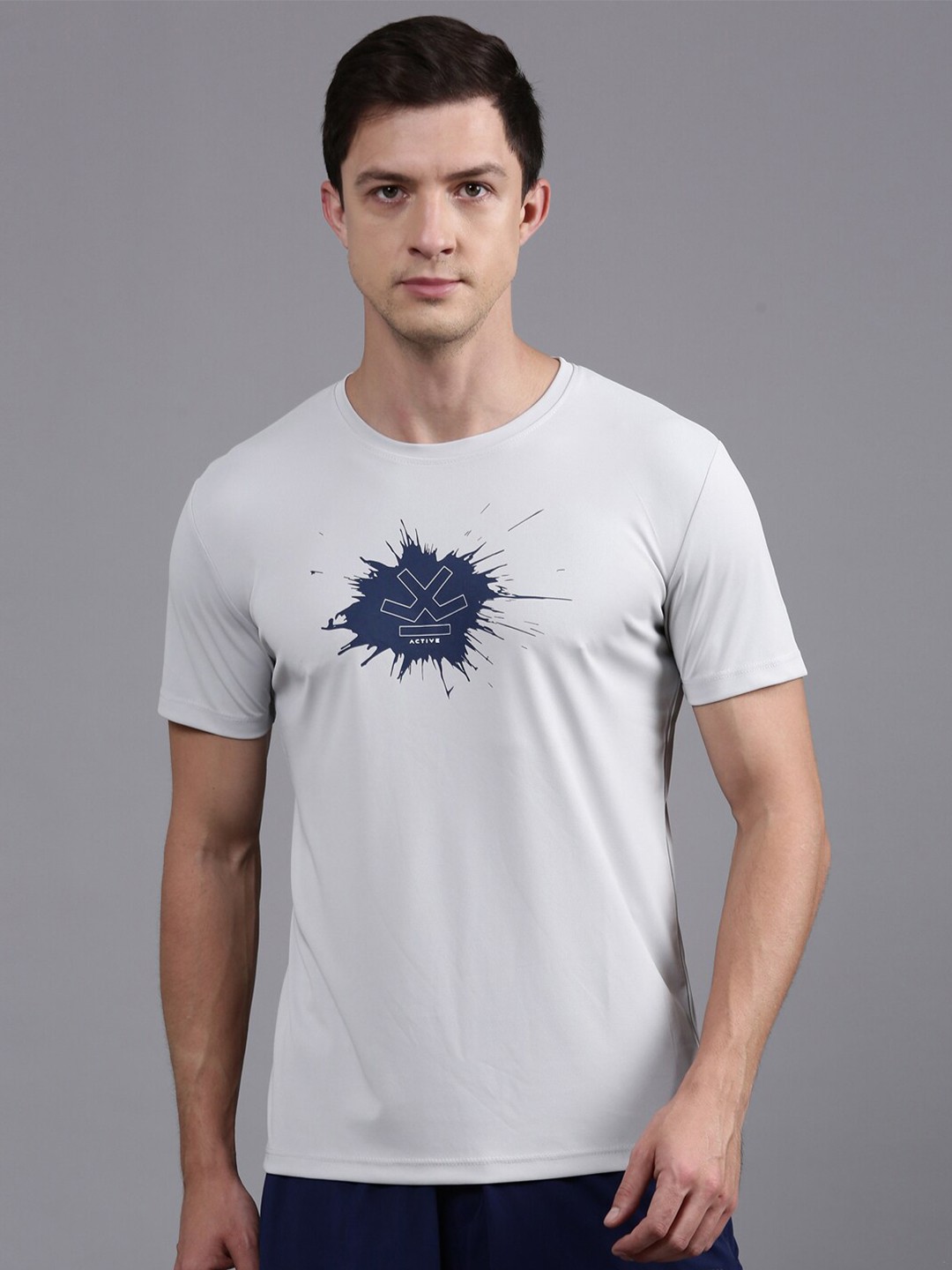 

WROGN Printed Cotton T-shirt, Grey