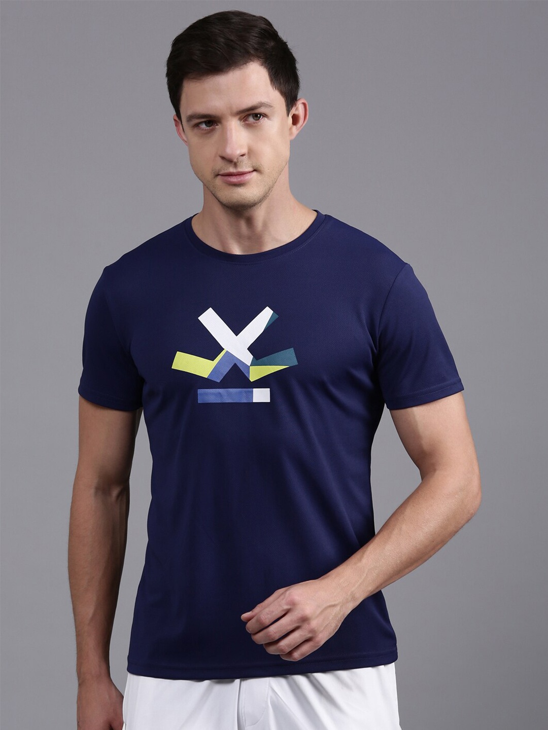 

WROGN ACTIVE Graphic Printed Cotton T-shirt, Blue