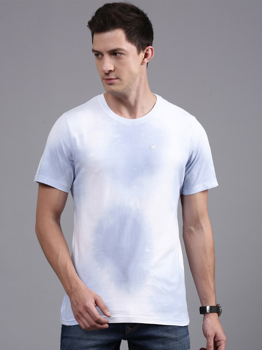 

WROGN Tie and Dye Cotton T-shirt, Blue