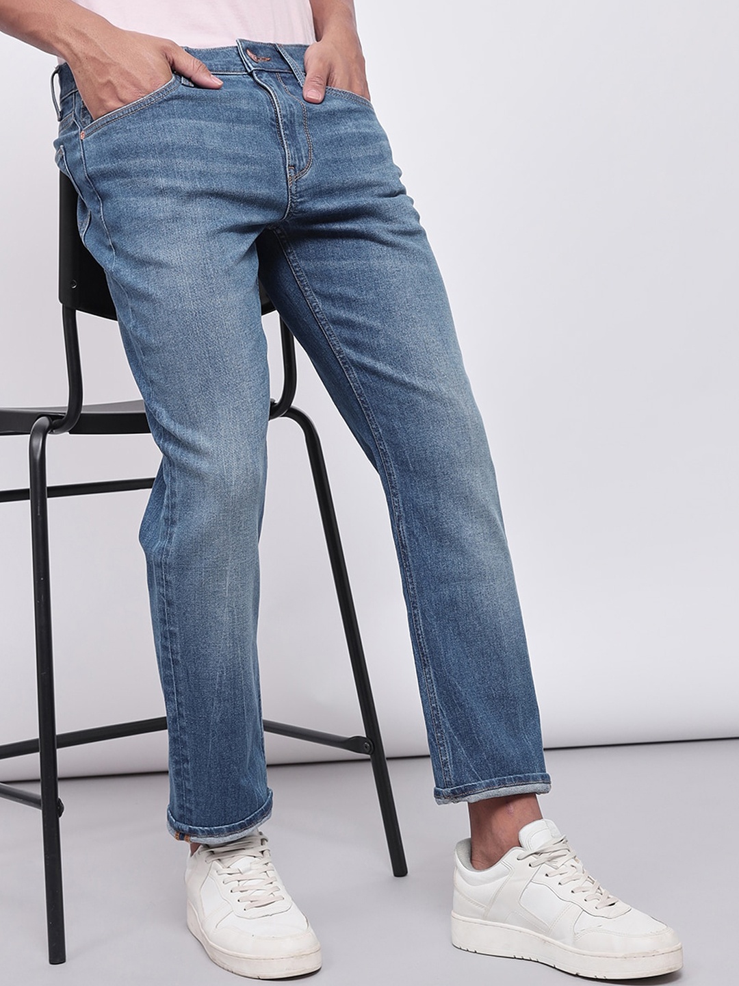 

Lee Men Slim Fit Light Fade Clean Look Stretchable Jeans, Blue