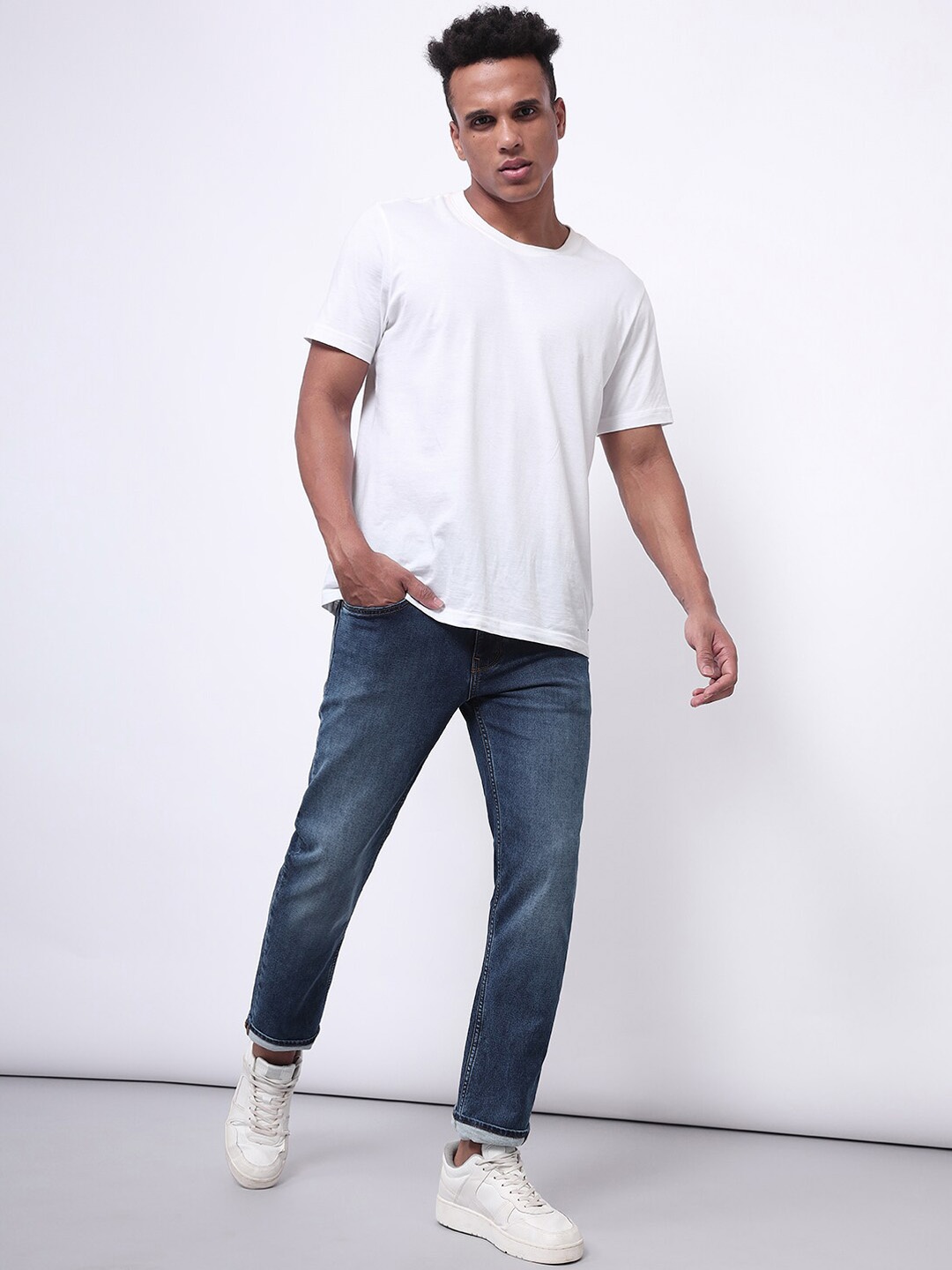 

Lee Men Slim Fit Clean look Heavy Fade Cotton Jeans, Blue