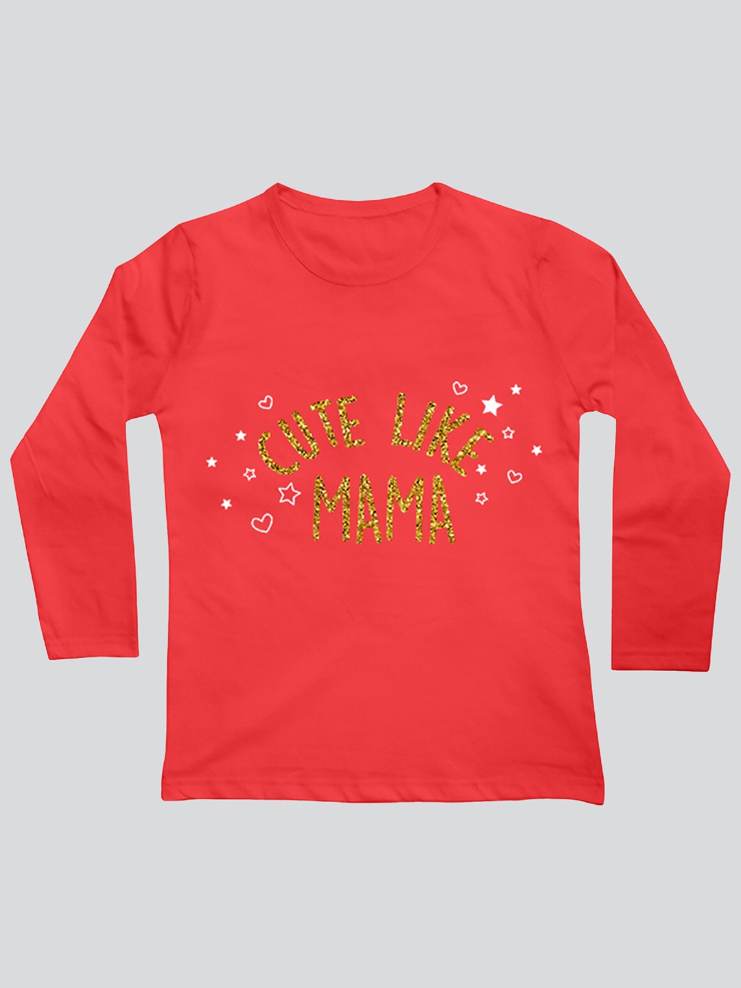 

Mojua Girls Typography Printed Bio Finish Cotton T-shirt, Red