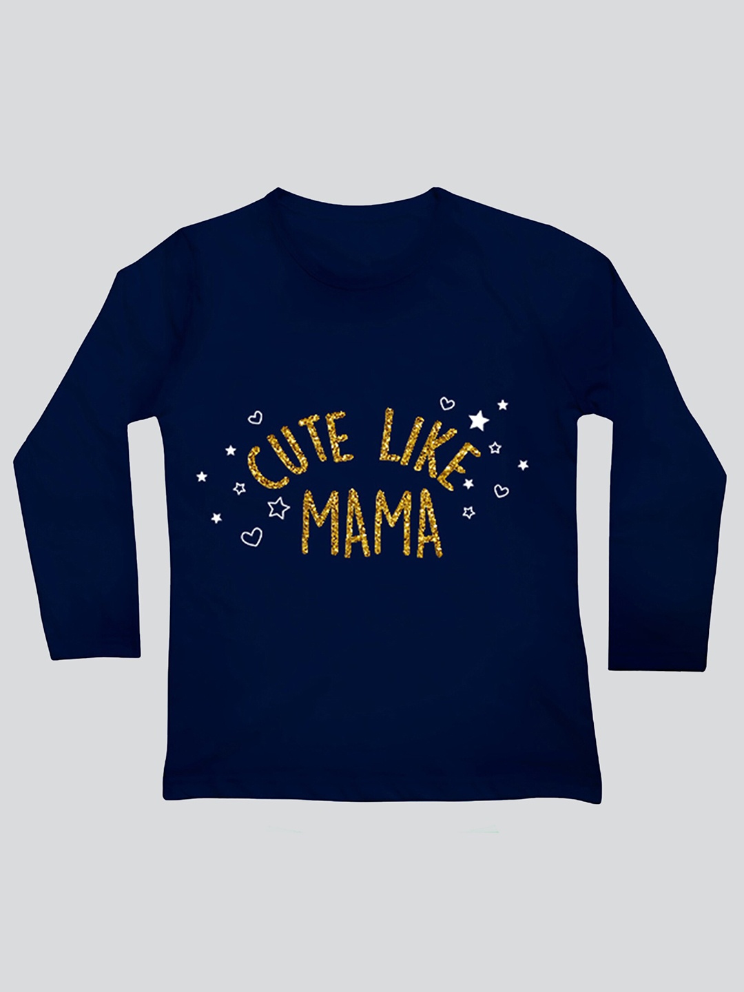 

Mojua Girls Typography Printed Cotton Bio Finish T-shirt, Navy blue