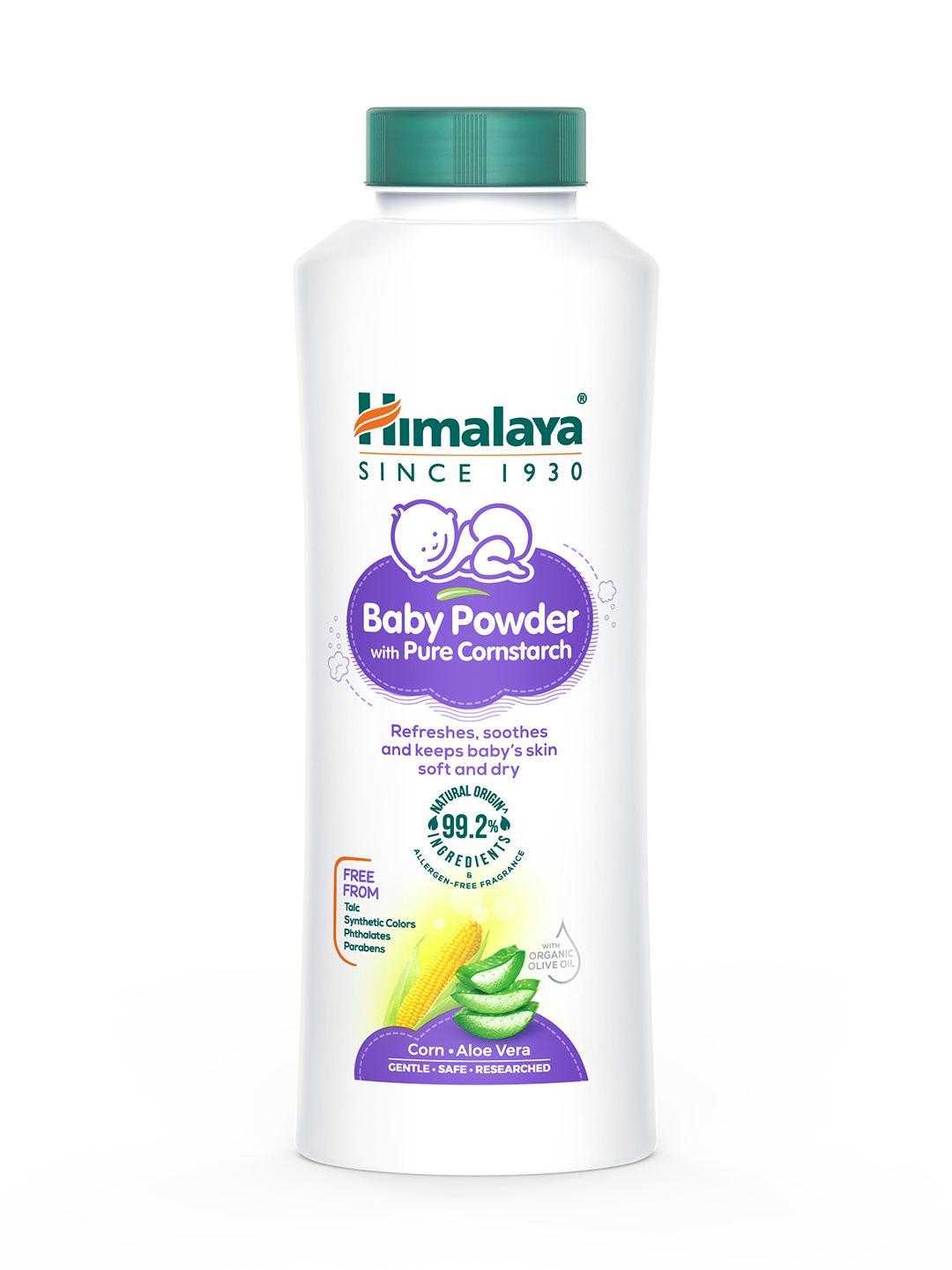 

Himalaya Baby Powder With Pure Cornstarch & Aloe Vera For Soft & Dry Baby Skin - 200g, White