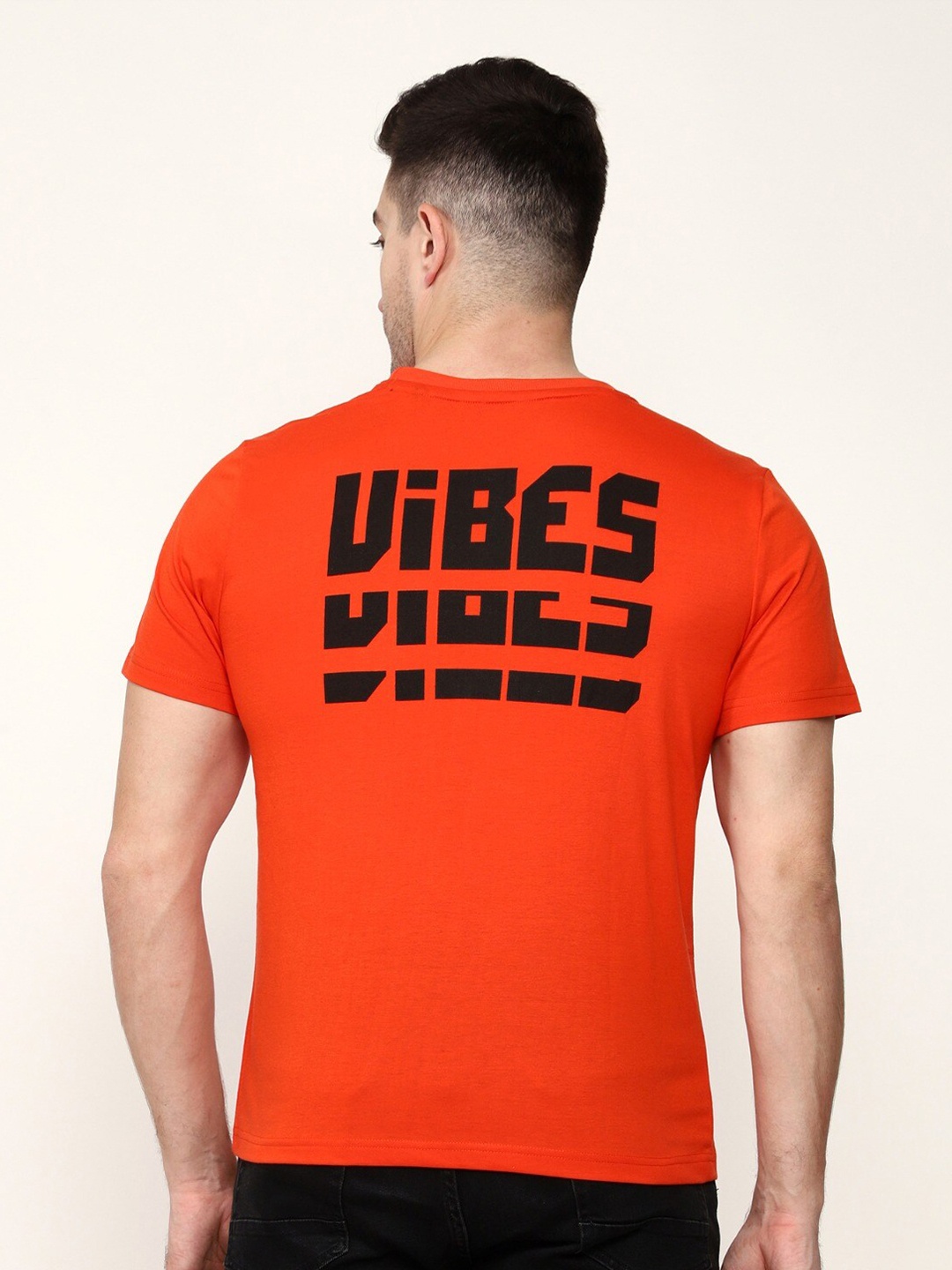 

MISCHIEF MONKEY Typography Printed Pure Cotton T-shirt, Rust