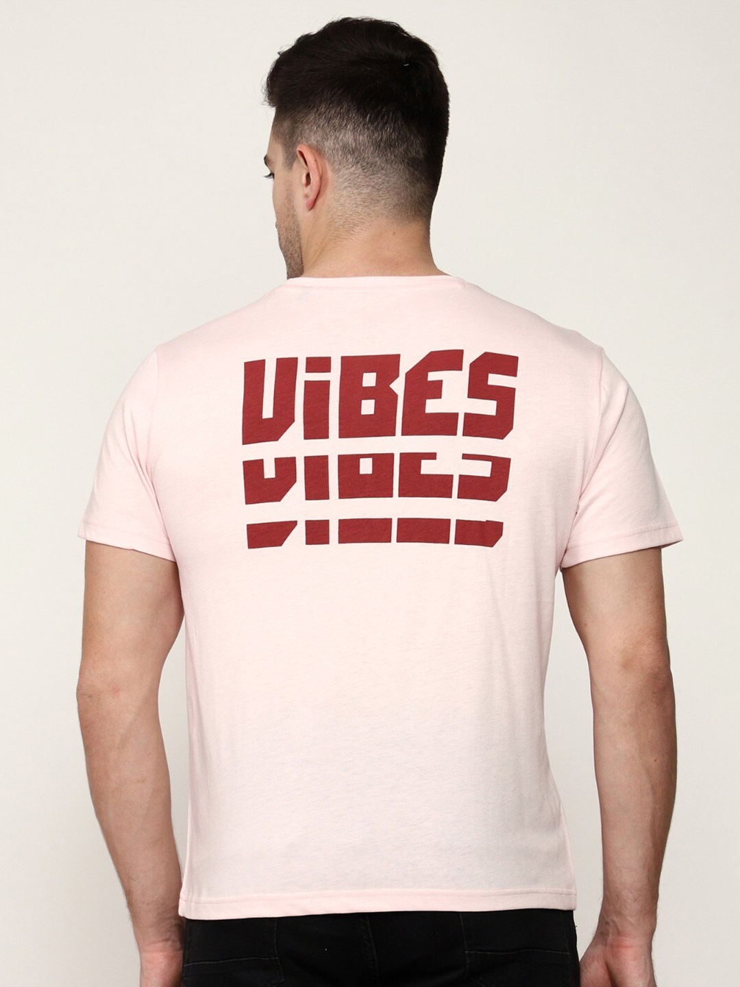 

MISCHIEF MONKEY Typography Printed Pure Cotton T-shirt, Pink