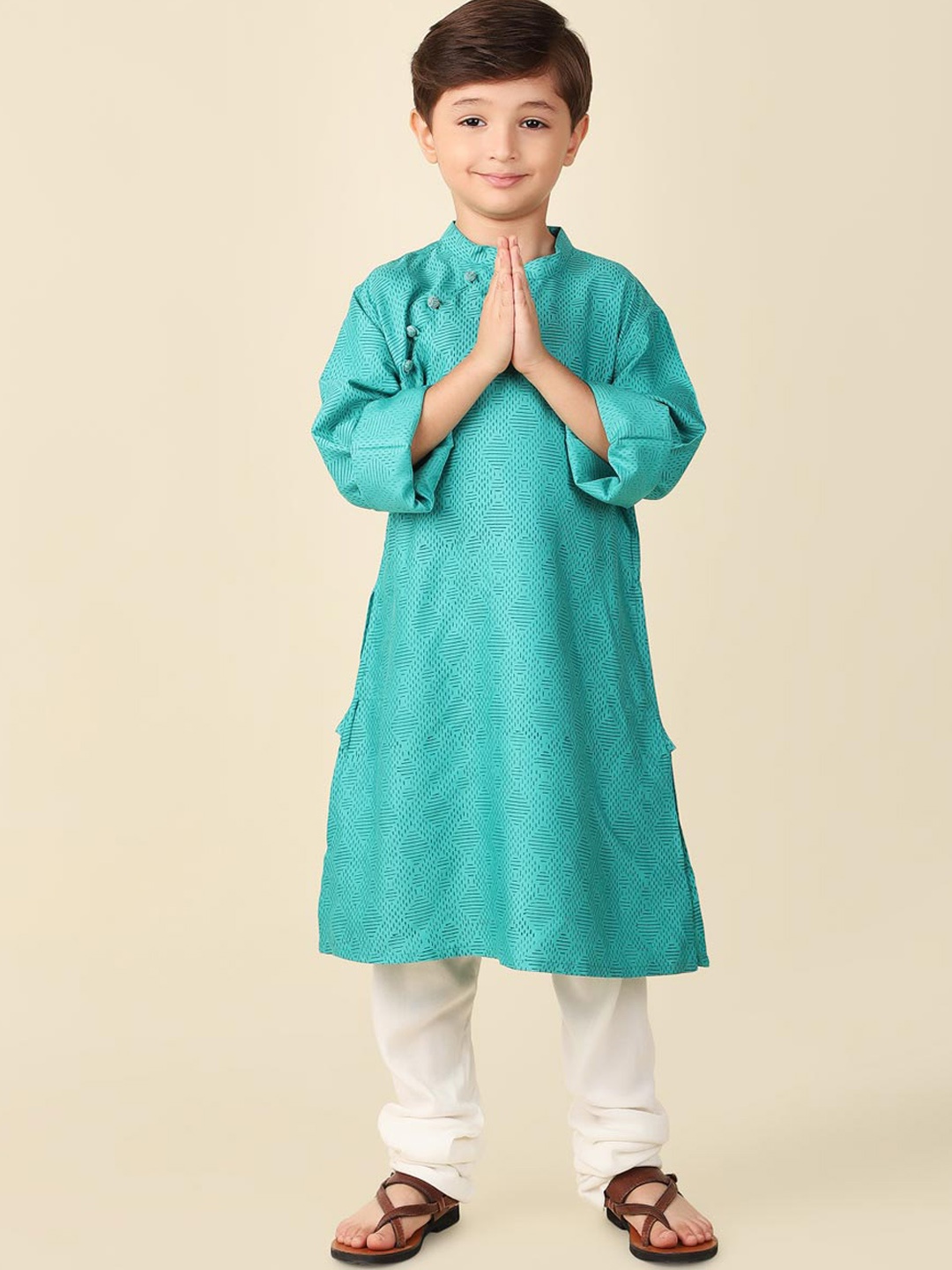 

Fabindia Boys Geometric Printed Kurta, Blue
