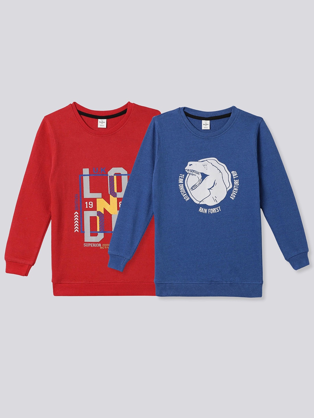 

The Boo Boo Club Pack of 2 Kids Printed Cotton Pullover Sweatshirt, Red