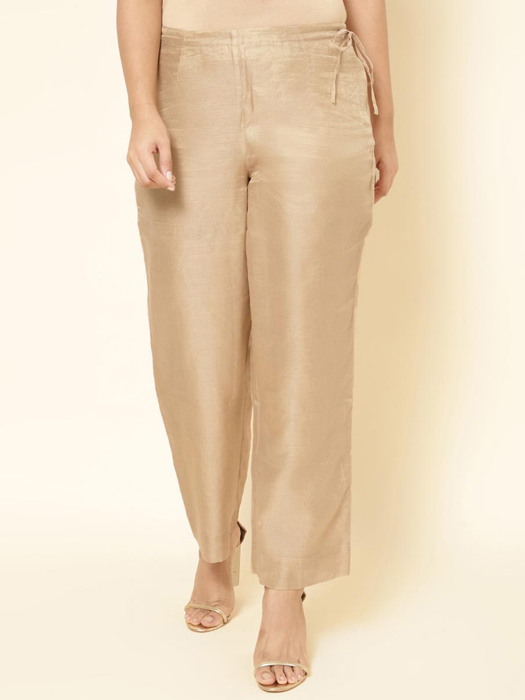 

Fabindia Women Parallel Trousers, Beige
