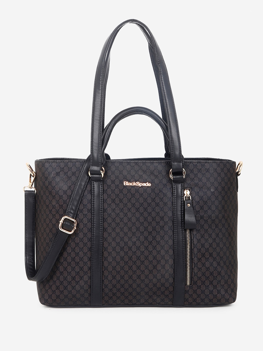 

Black Spade Textured Structured Handheld Bag