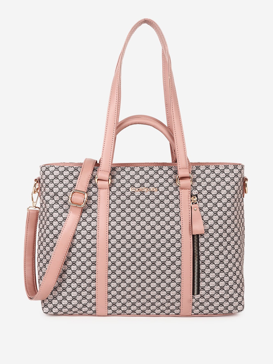 

Black Spade Pink PU Structured Handheld Bag