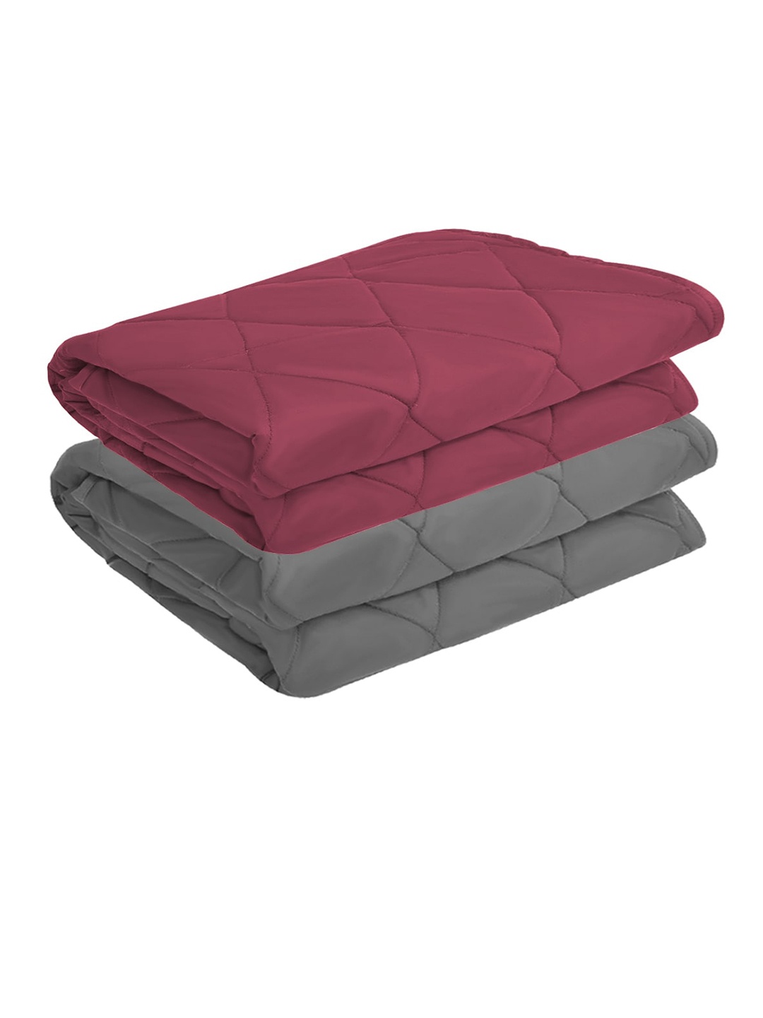 

Adbeni Kids Maroon & Grey 2 Pieces Quilted 210 GSM Waterproof Medium Mattress Protector