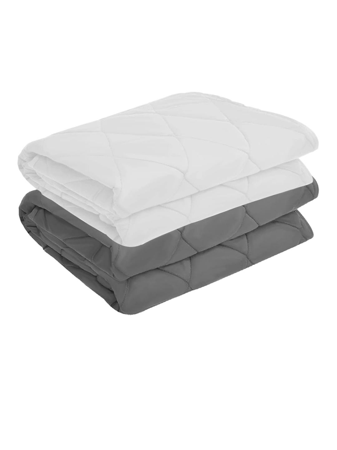 

Adbeni Kids White & Grey 2 Pieces Quilted 210 GSM Waterproof Medium Mattress Protector