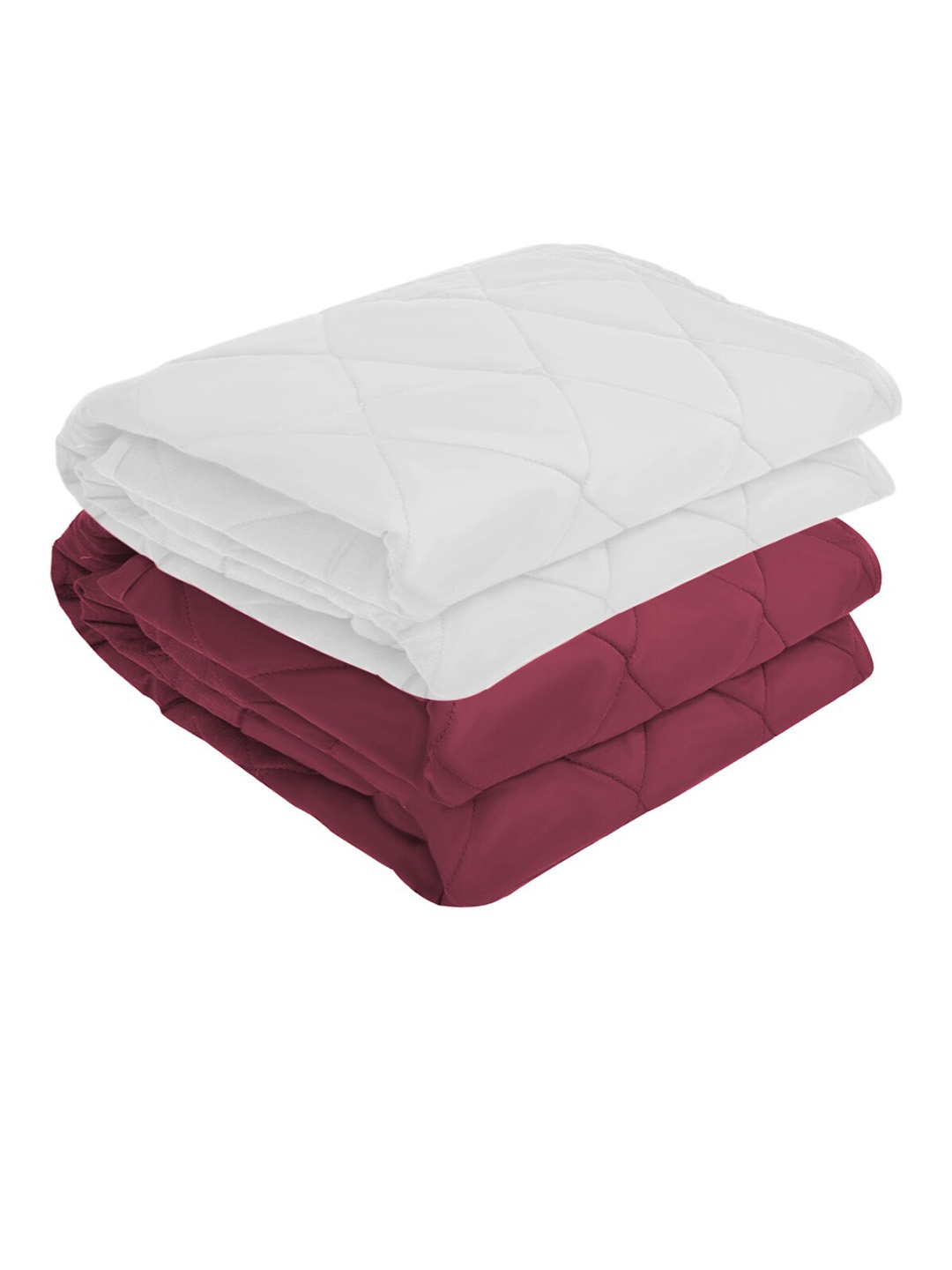 

Adbeni Kids Maroon 2 Pieces 210 GSM Waterproof Small Mattress Protectors, White