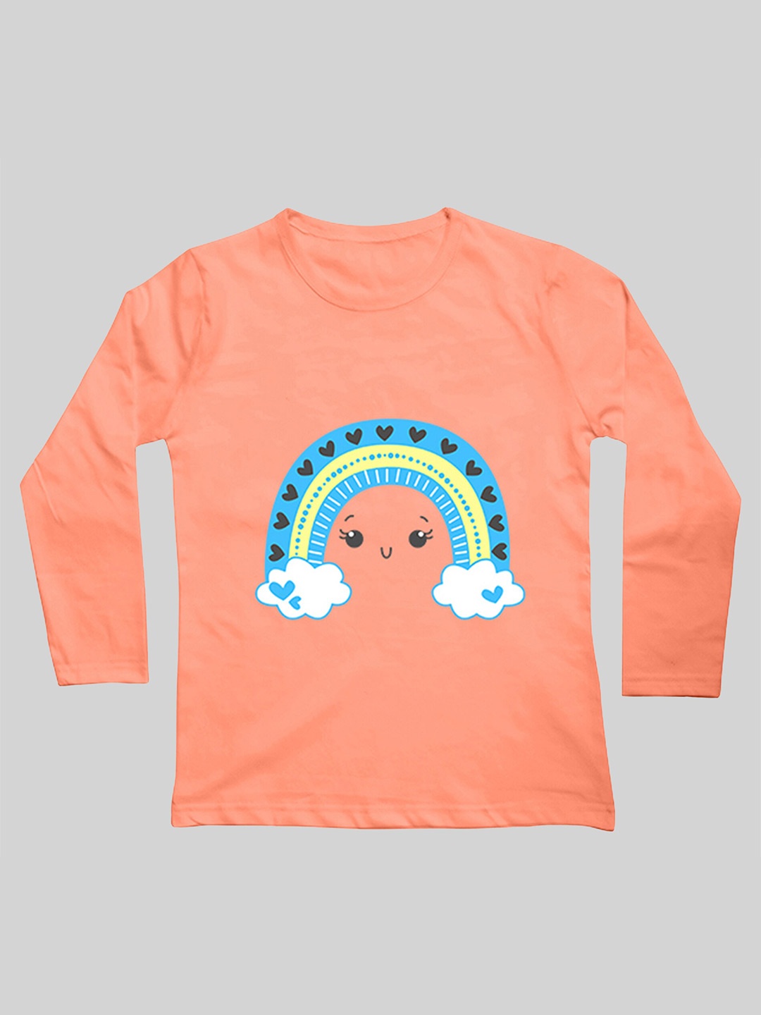 

Mojua Girls Bio Finish Graphic Printed Cotton T-Shirt, Orange