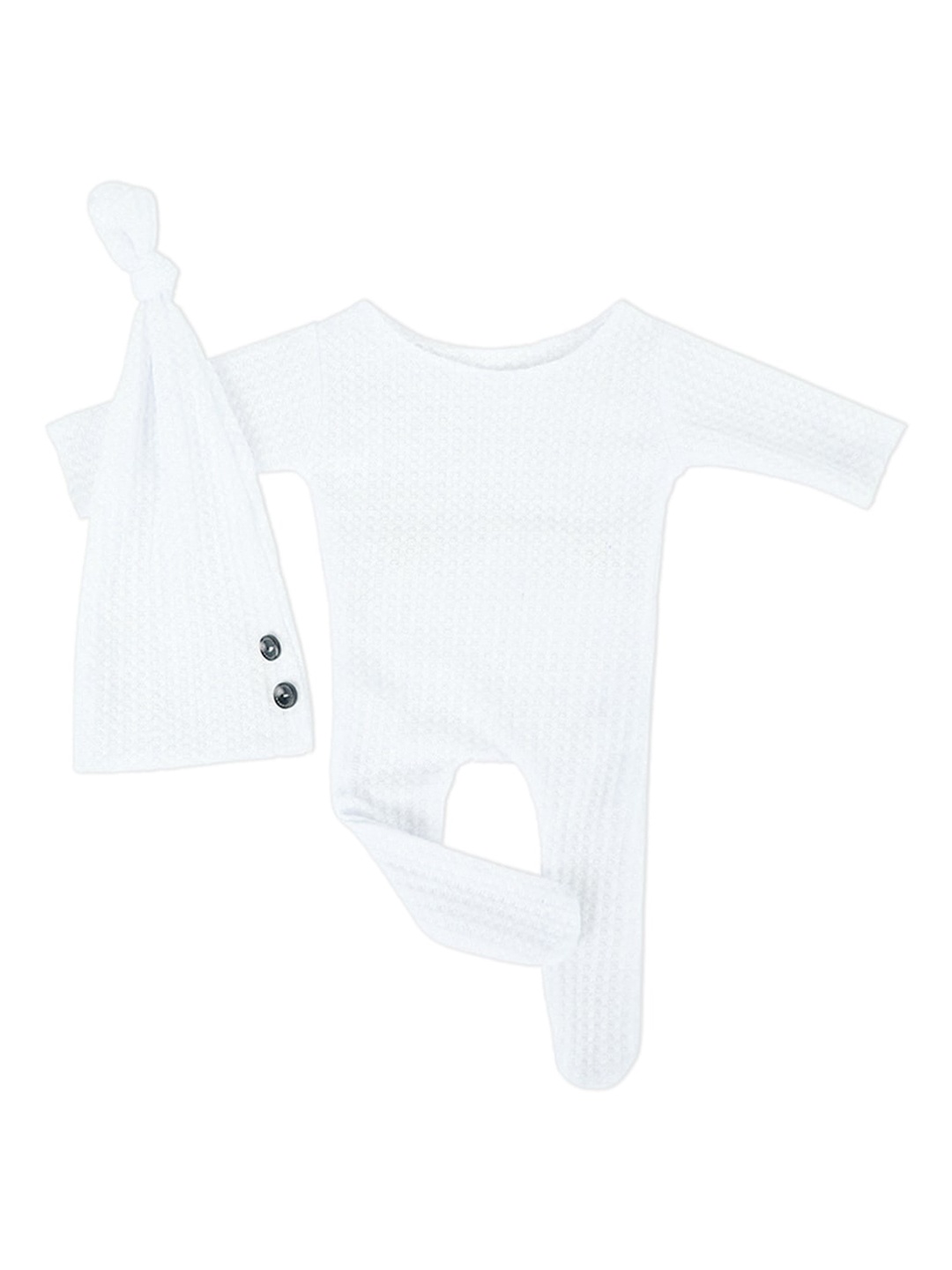 

Babymoon Infants Set Of 2 Self Design Photoshoot Outfit Costume, White