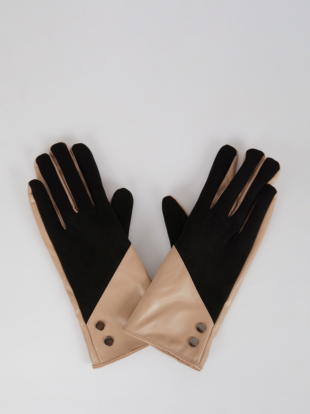 

DeFacto Women Colourblocked Hand Gloves, Beige