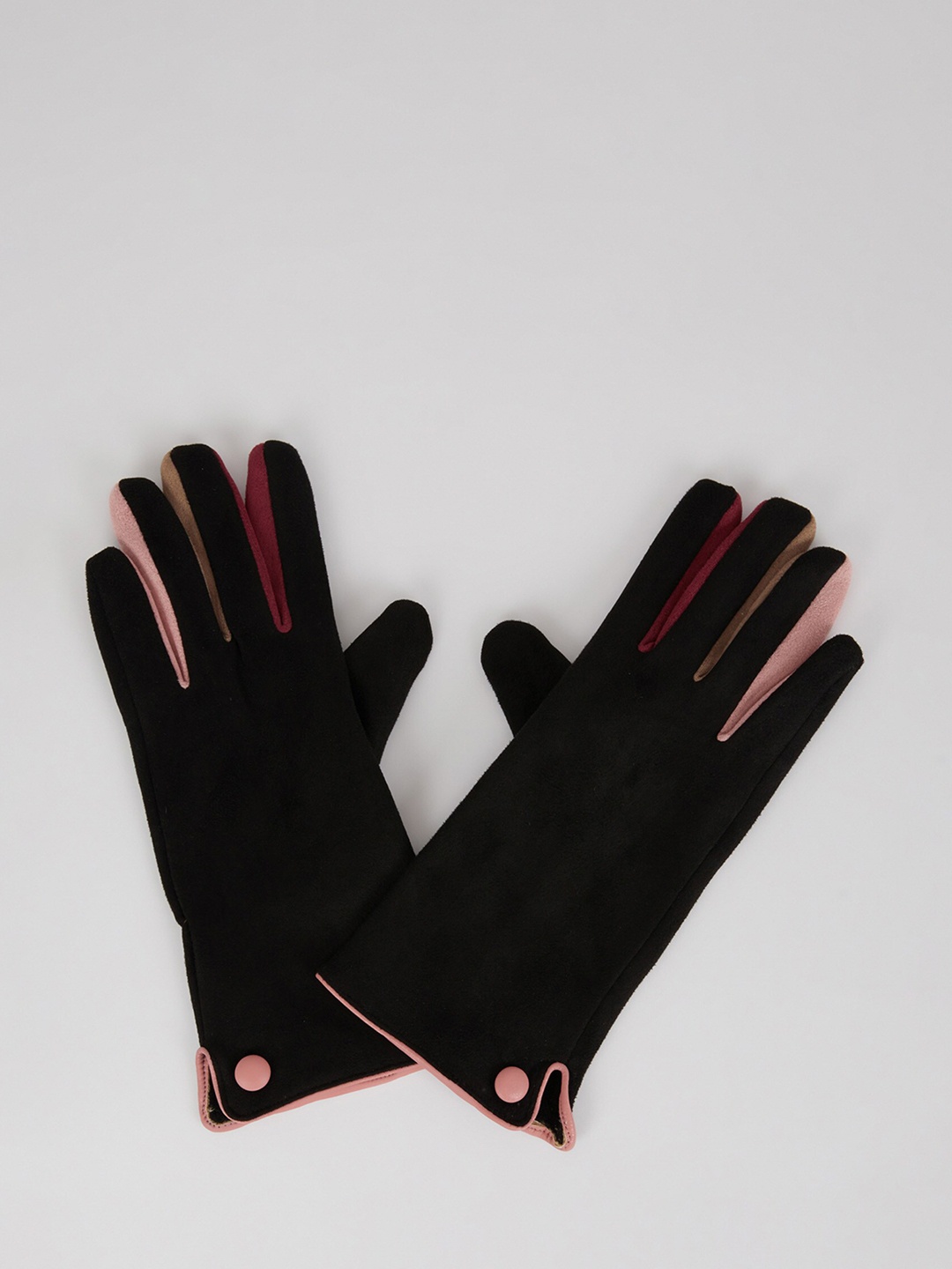 

DeFacto Women Colourblocked Gloves, Black