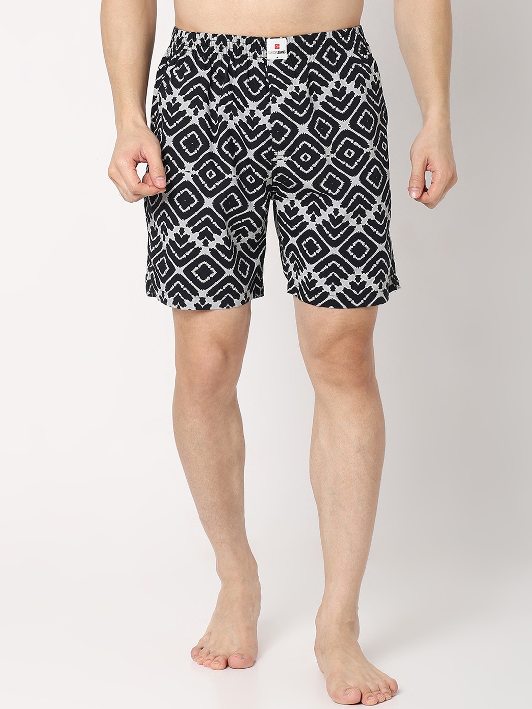 

UnderJeans by Spykar Geometric Printed Boxers UJNPBX0059042A, White