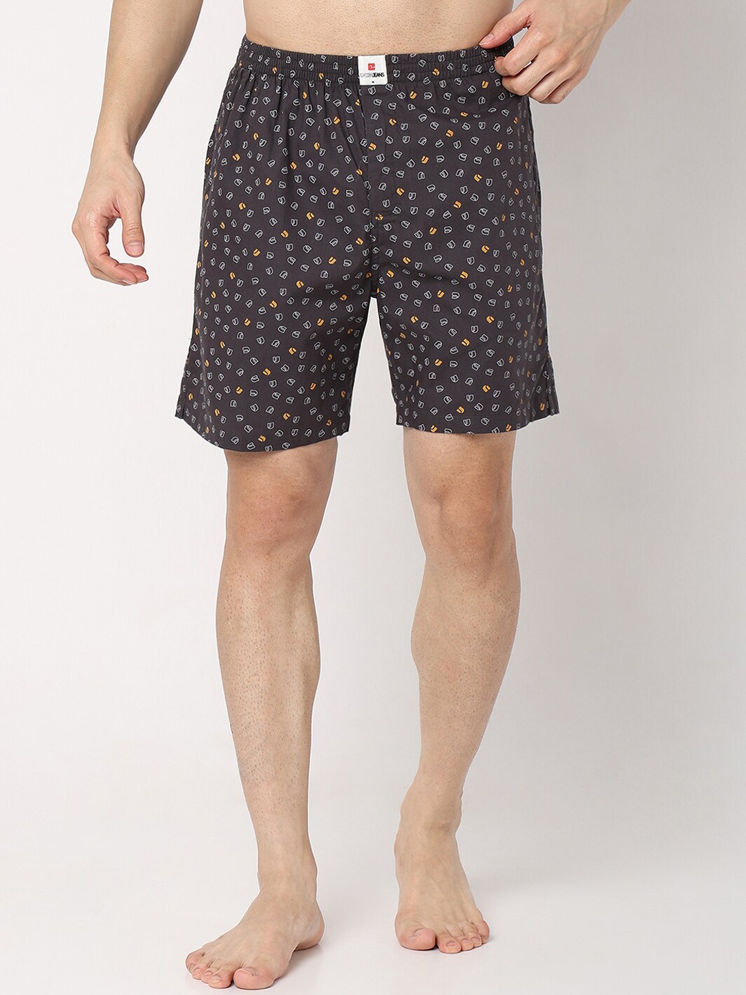 

UnderJeans by Spykar Conversational Printed Boxers UJNPBX0059036A, Black