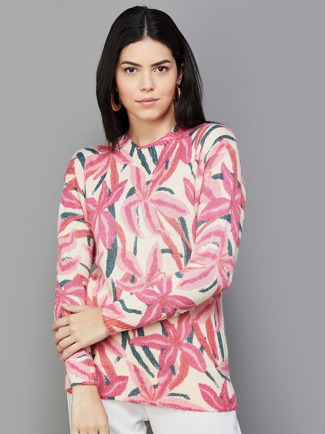 

CODE by Lifestyle Floral Printed Knitted Top, Pink