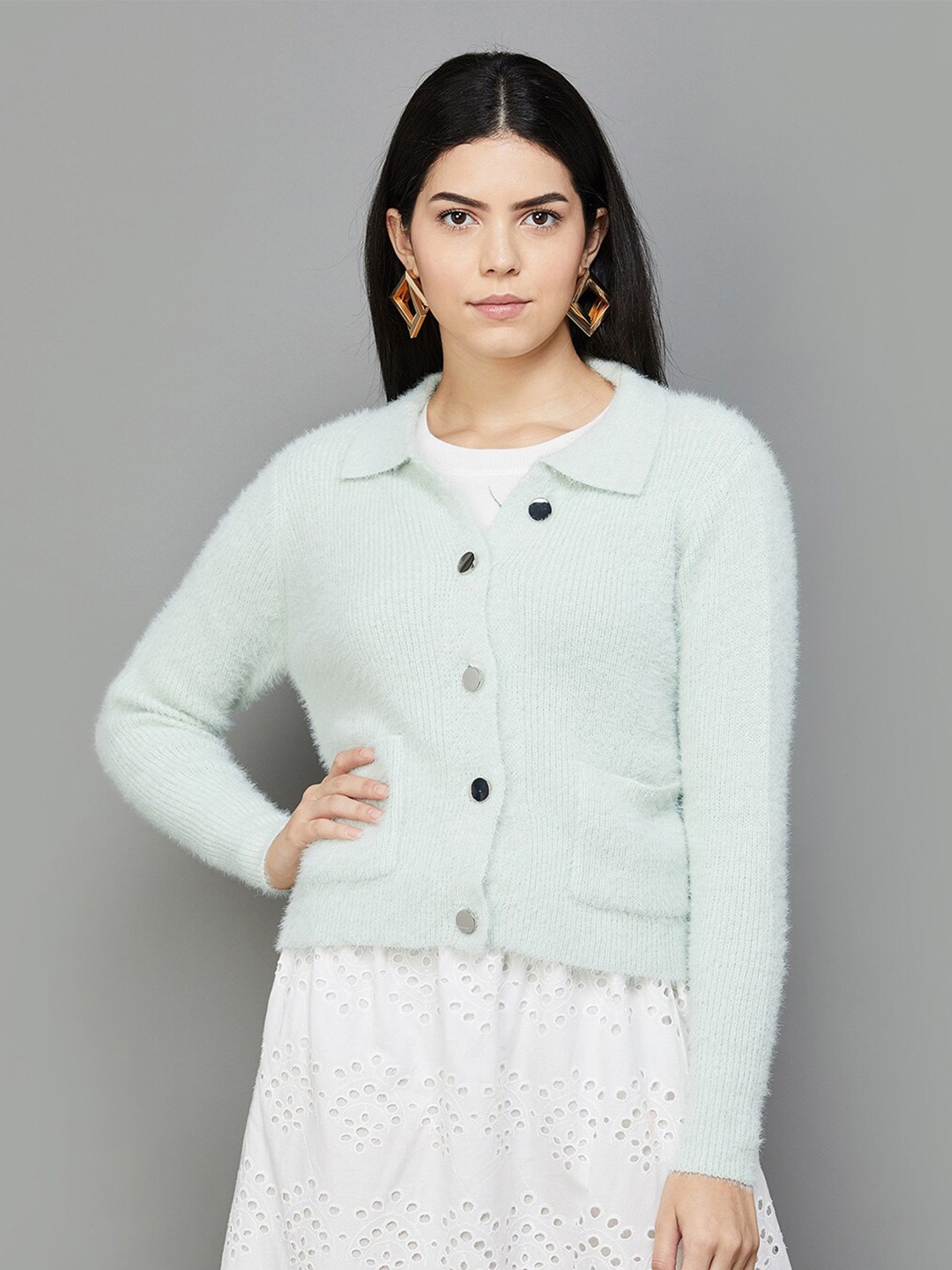 

CODE by Lifestyle Self Design Cable Knit Cardigan, Green