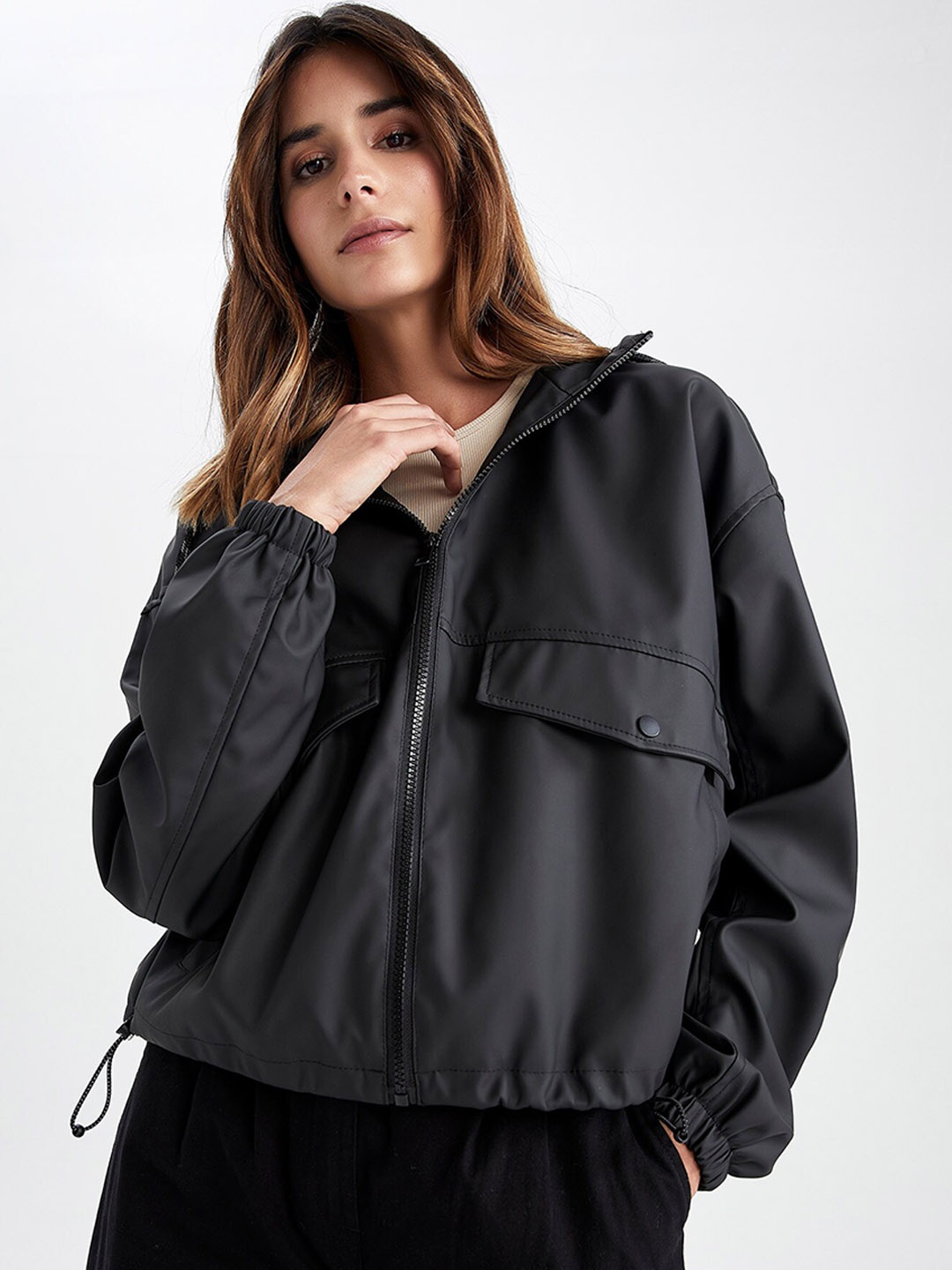 

DeFacto Hodded Rain Jacket, Black