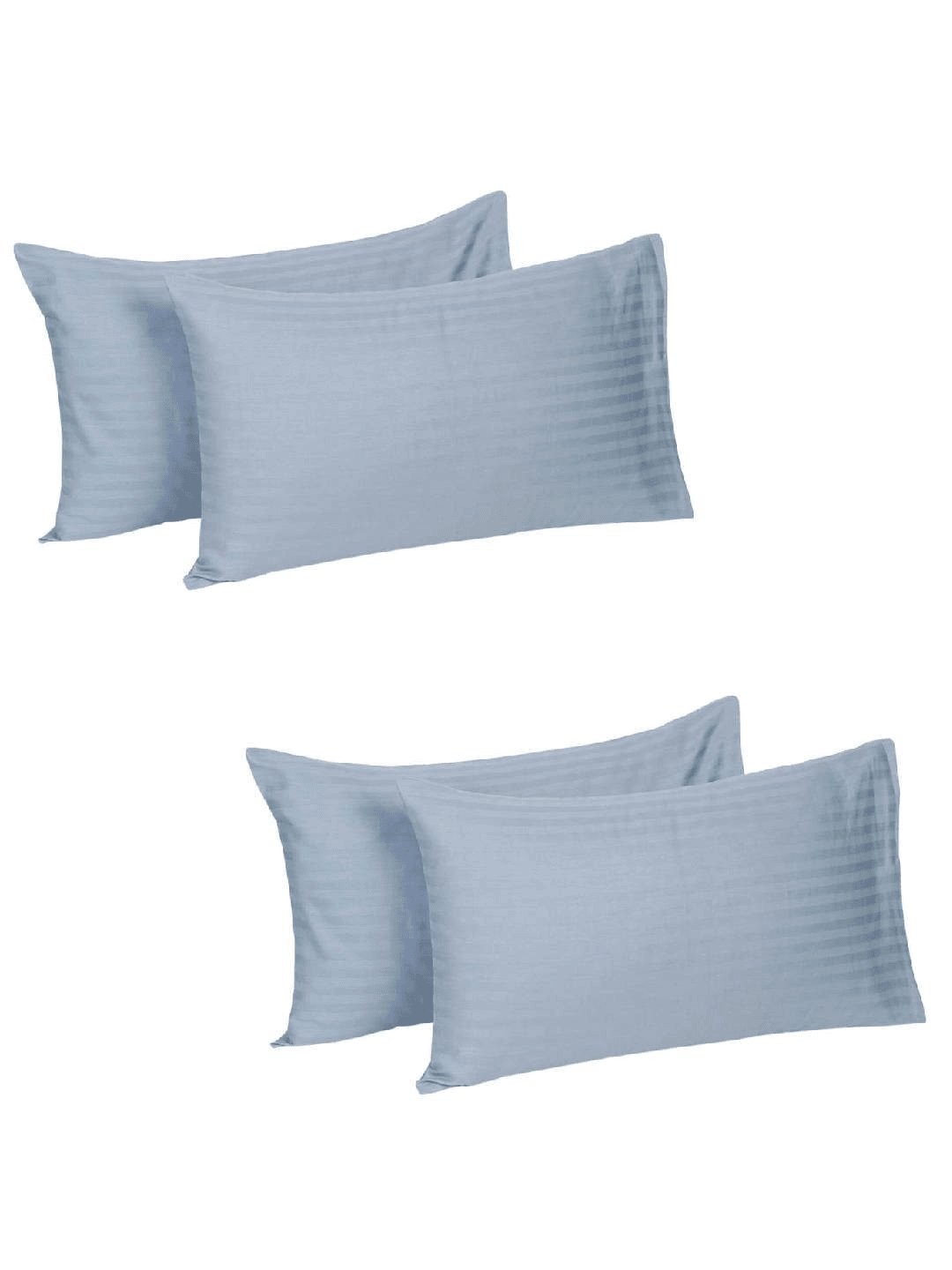 

Naksh Blue 4 Pieces Striped 210 TC Cotton Pillow Covers