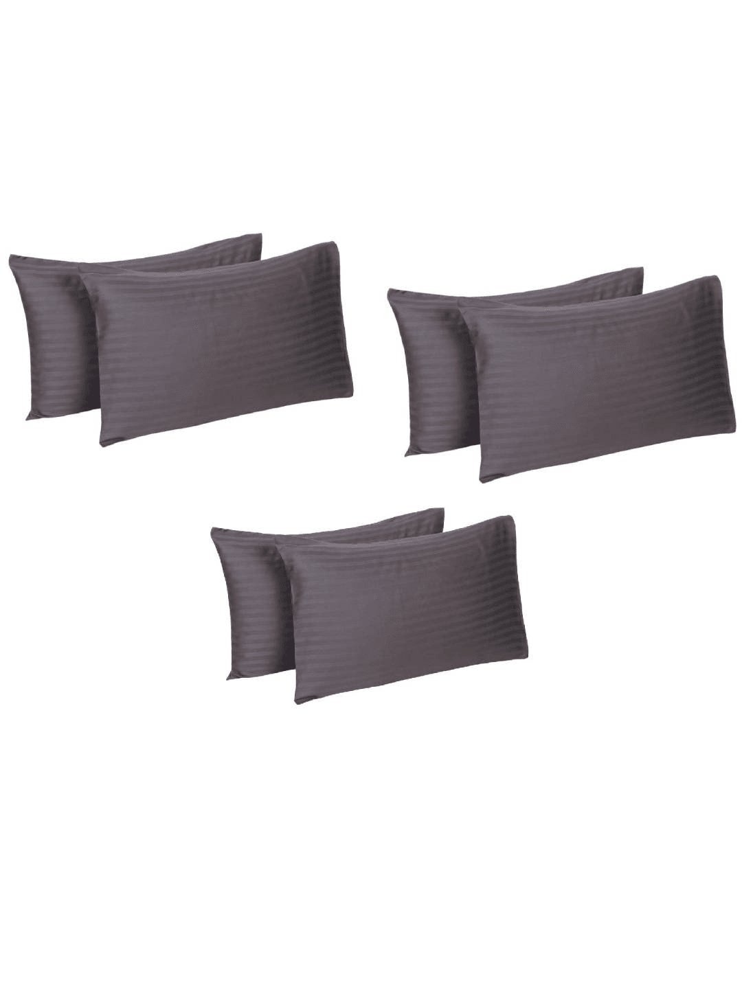 

Naksh Grey 6-Pieces Striped 210 TC Cotton Pillow Covers