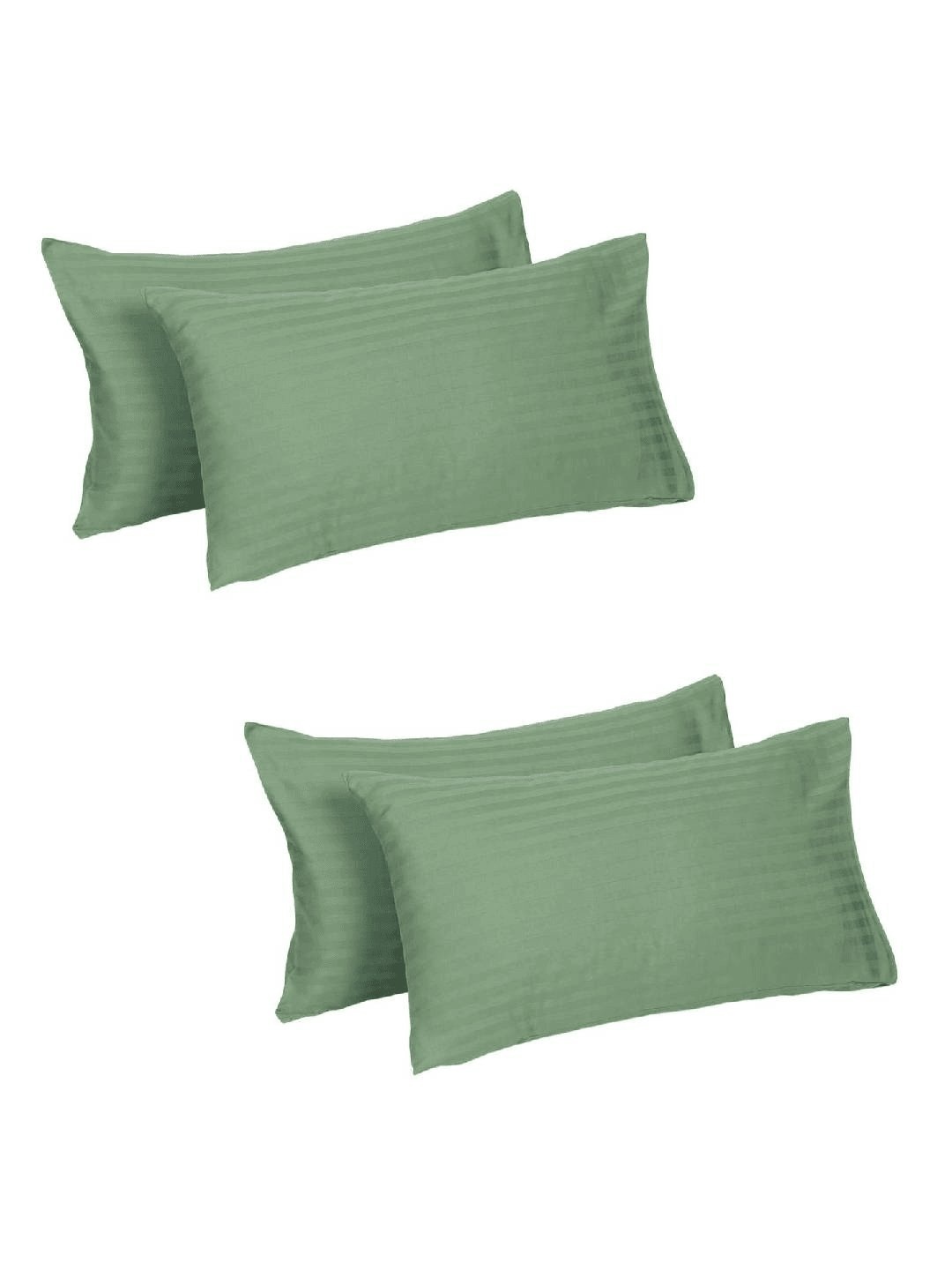 

Naksh Green 4-Pieces Striped 210 TC Cotton Pillow Covers