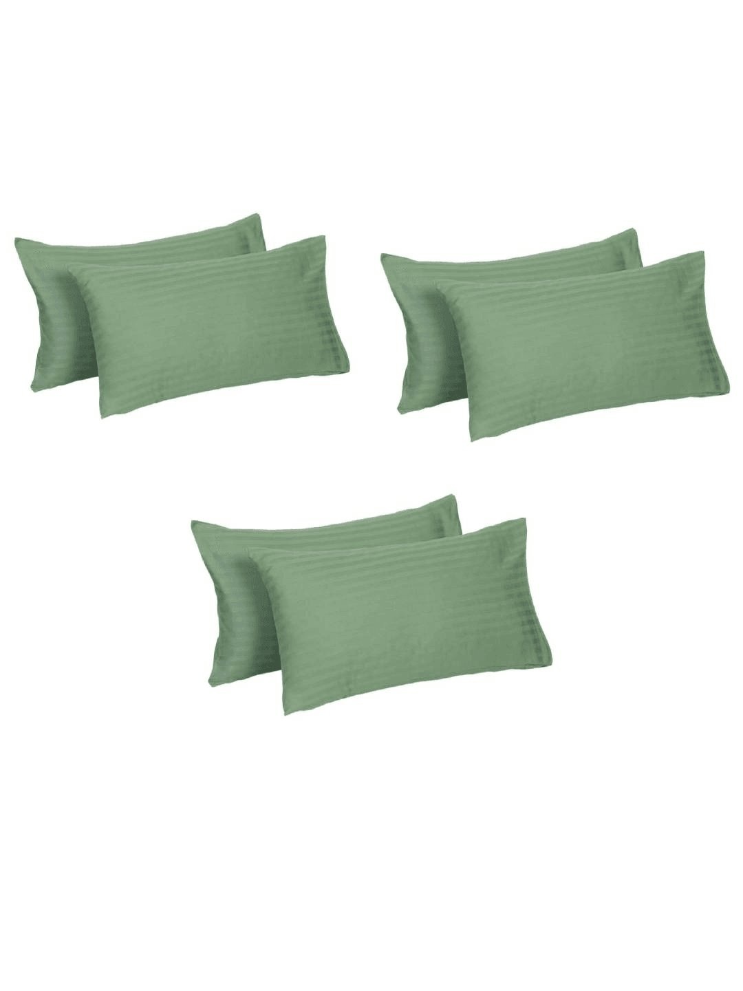 

Naksh Green 6-Pieces Striped 210 TC Cotton Pillow Covers