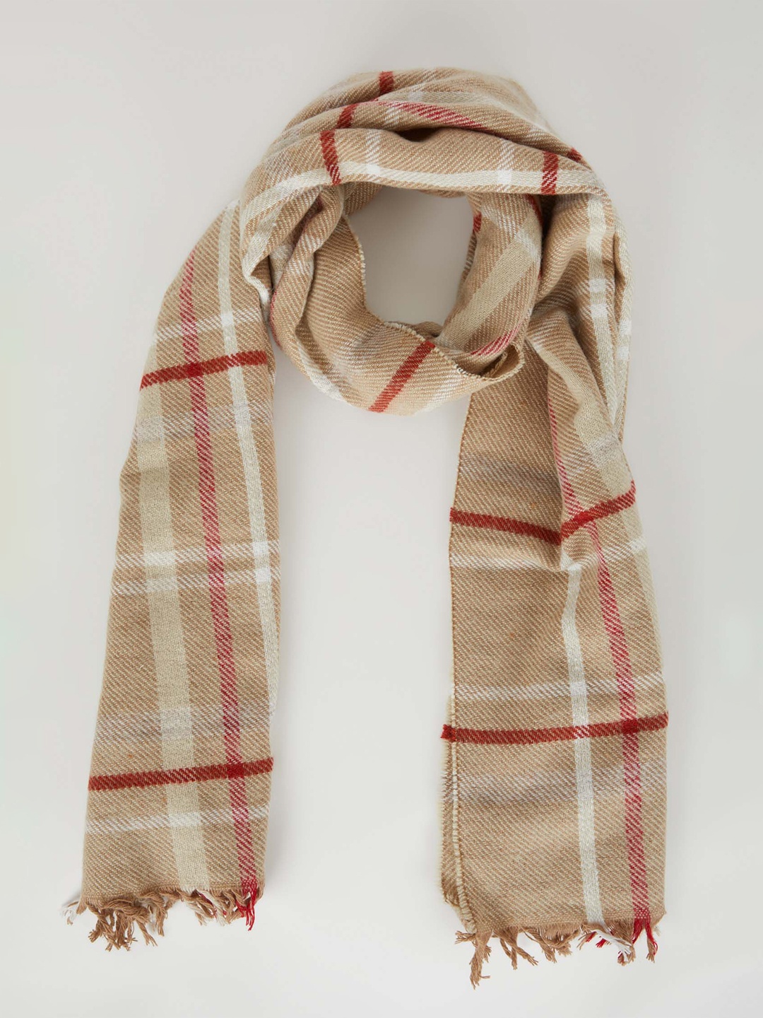 

DeFacto Women Checked Scarf, Beige