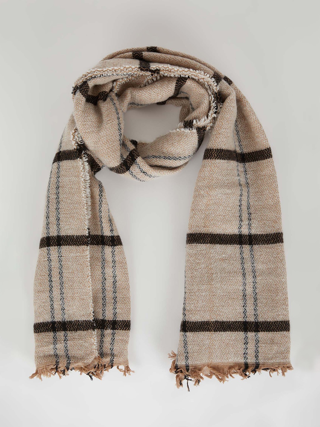 

DeFacto Women Checked Scarf, Brown