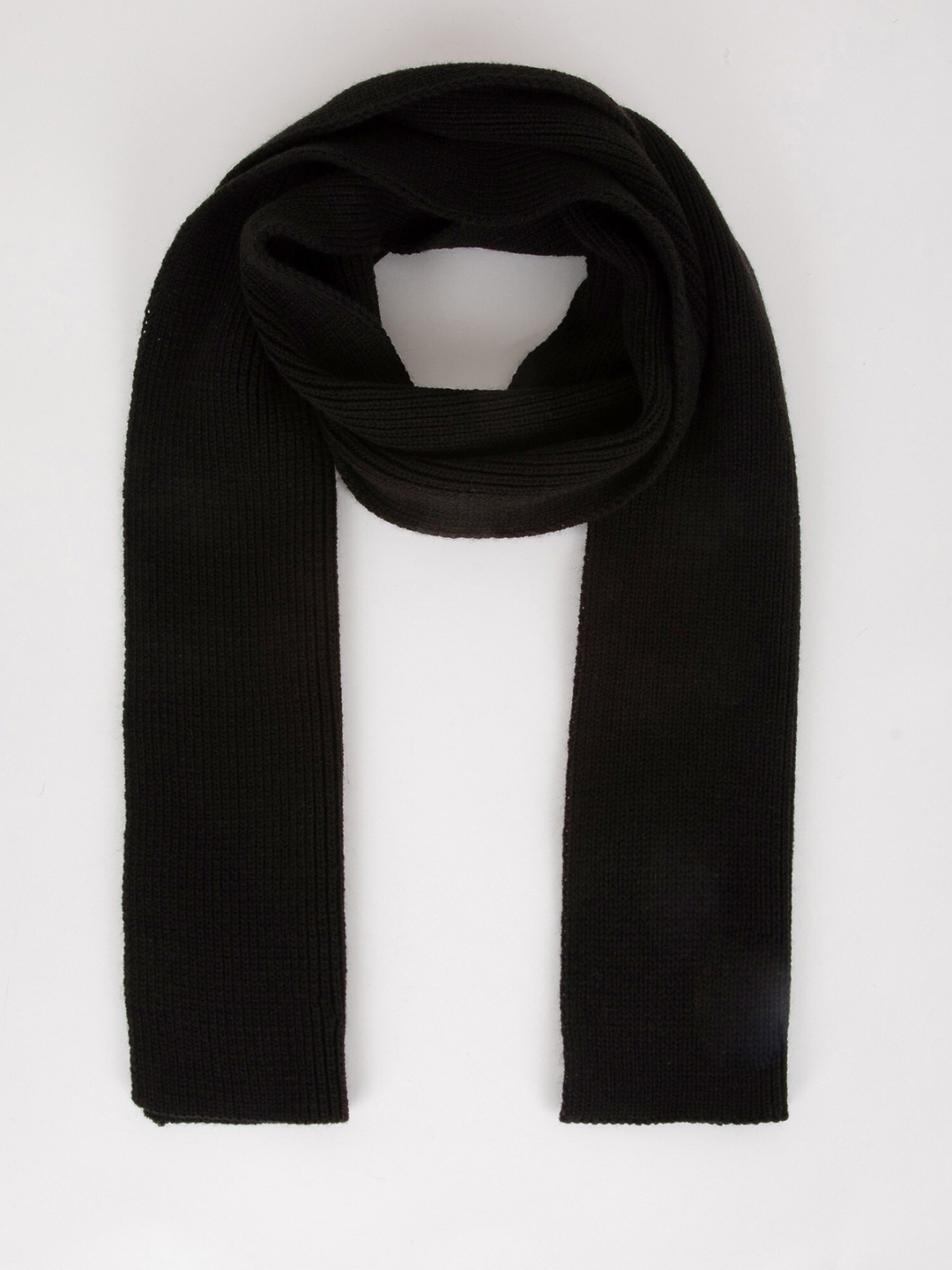 

DeFacto Women Ribbed Scarf, Black