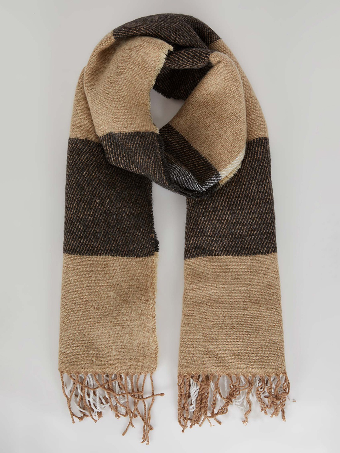 

DeFacto Women Colourblocked Scarf, Beige