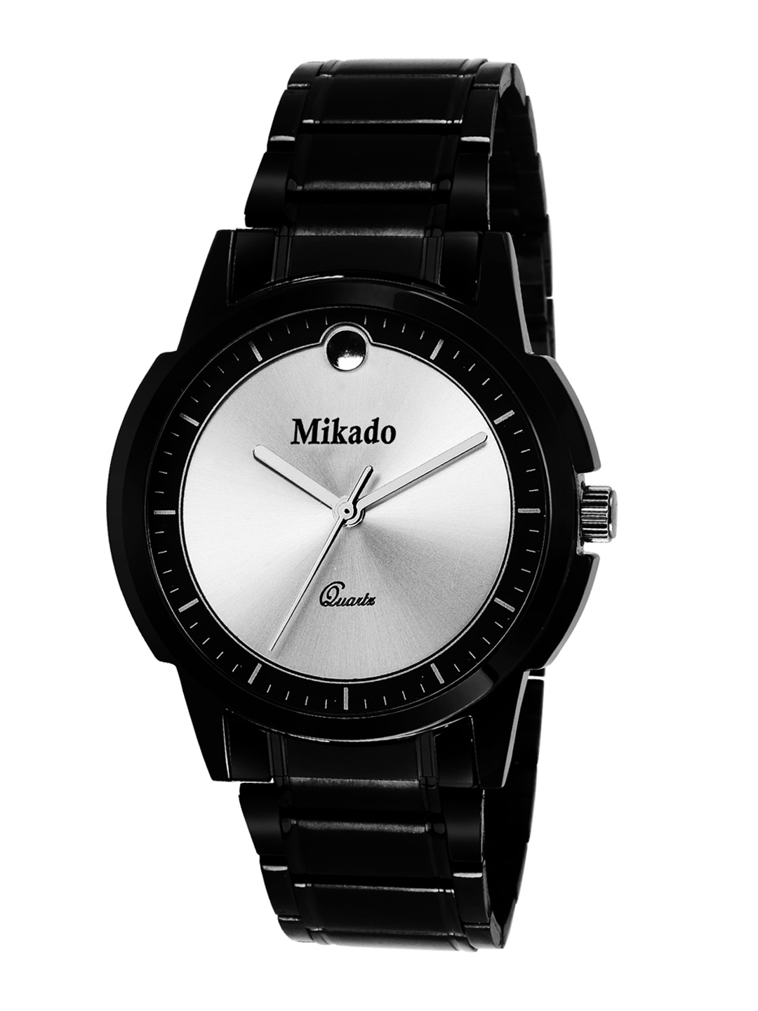 

Mikado Men Silver-Toned & Black Analogue Watch