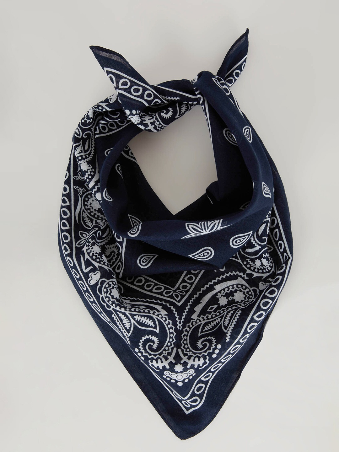 

DeFacto Women Printed Pure Cotton Scarf, Navy blue