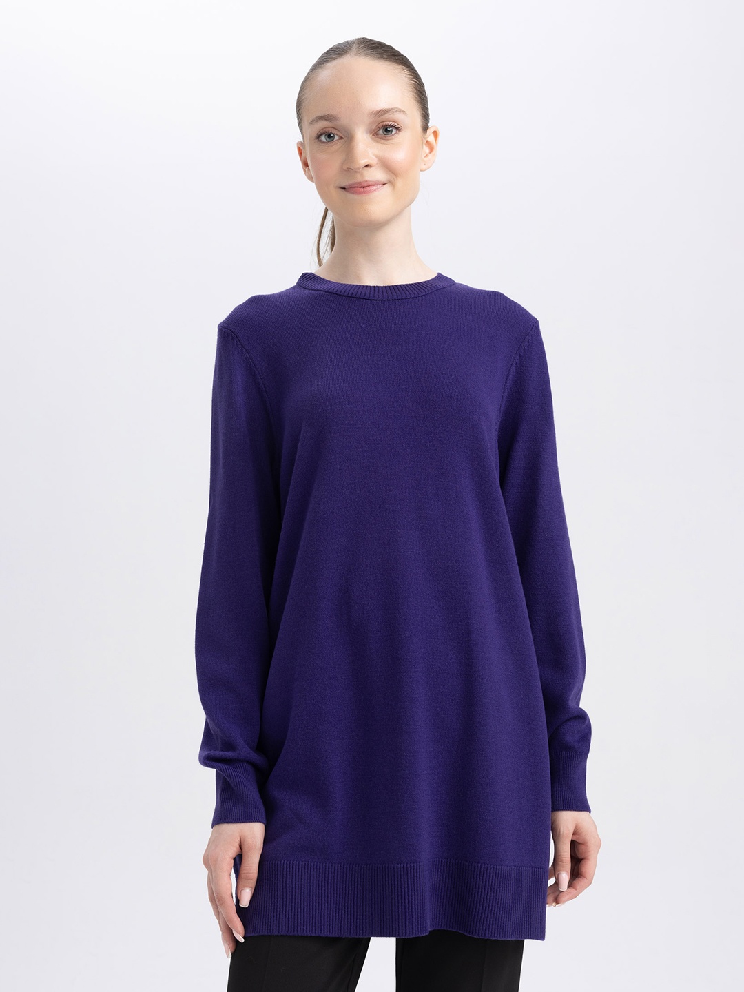 

DeFacto Round Neck Acrylic Pullover, Na