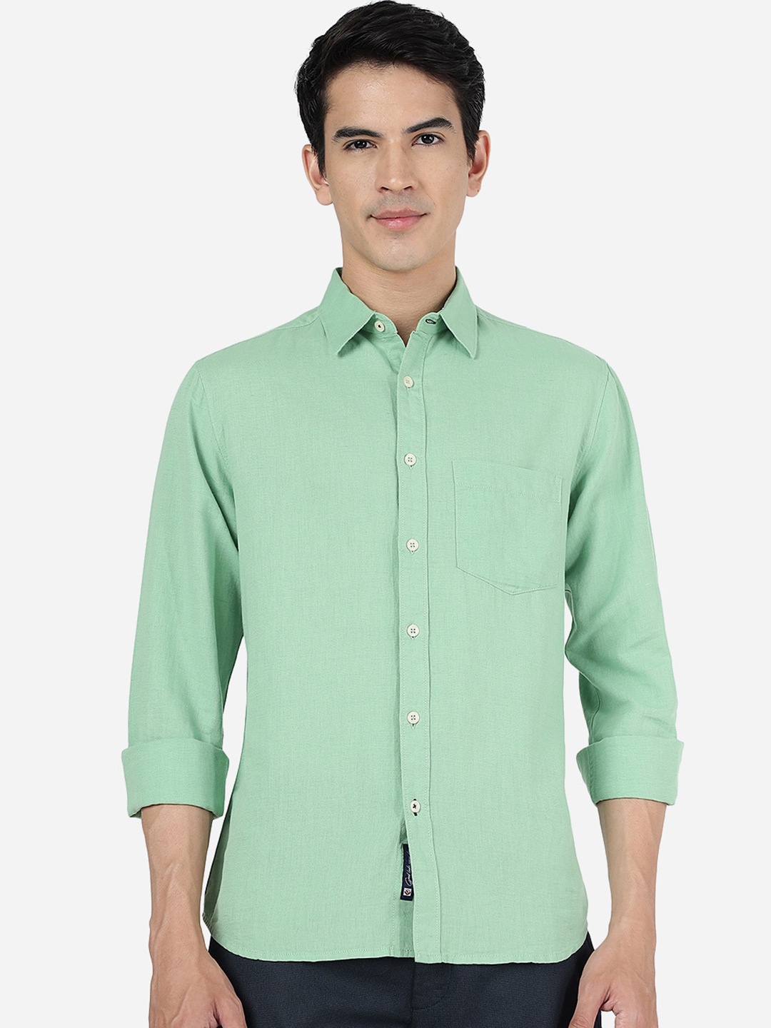 

Greenfibre Slim Fit Pure Cotton Casual Shirt, Green