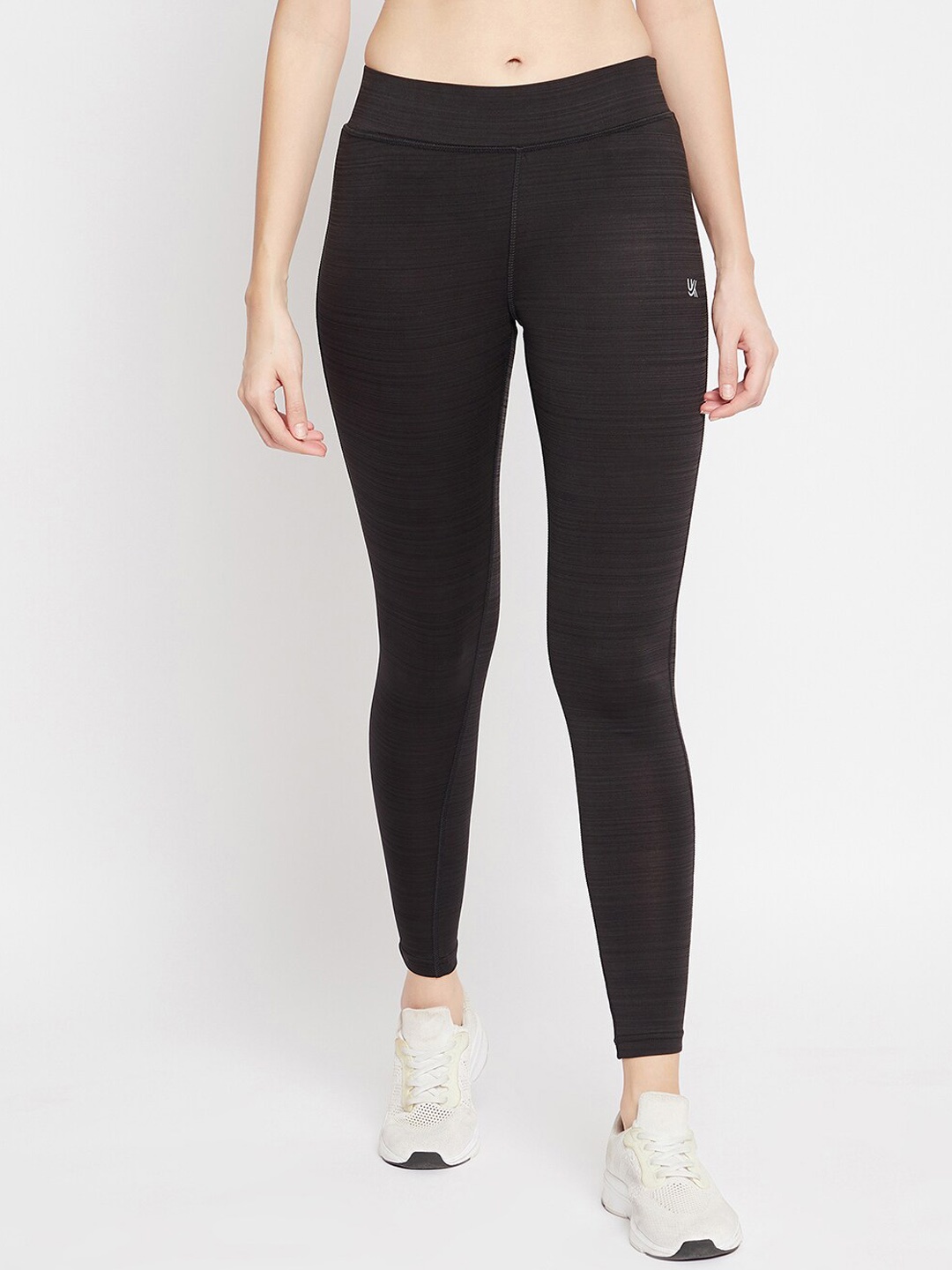 

URKNIT Women Slim Fit Stretchable Sports Tights, Black