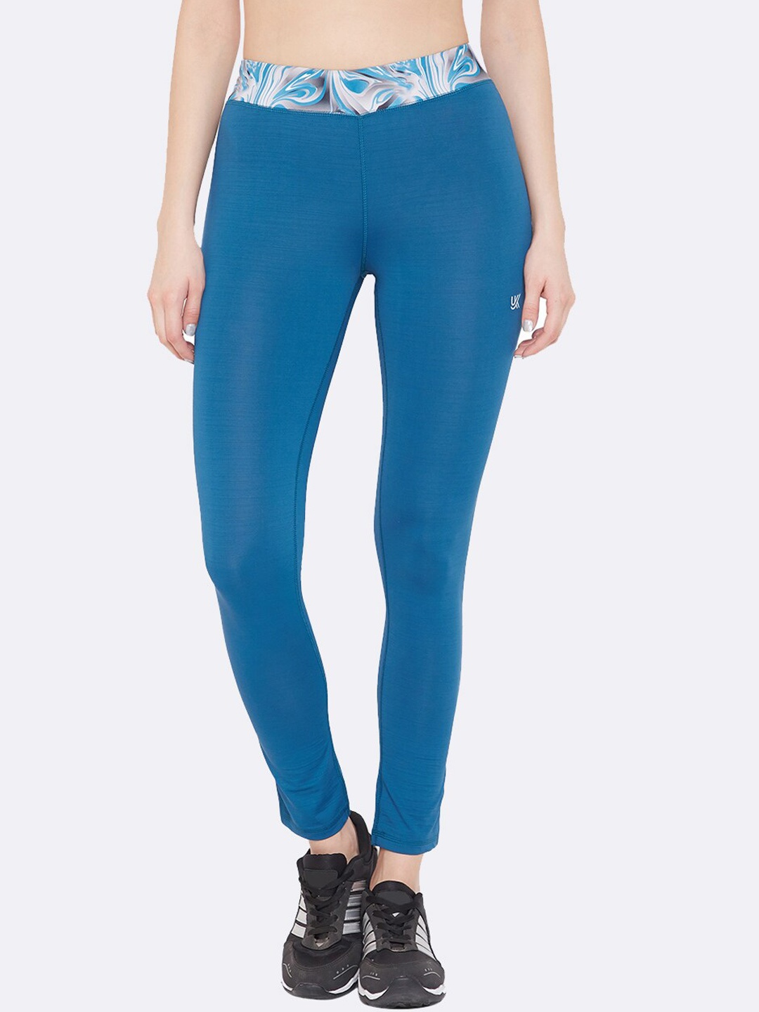 

URKNIT Women High Rise Slim Fit Sportswear Stretchable Tights, Blue