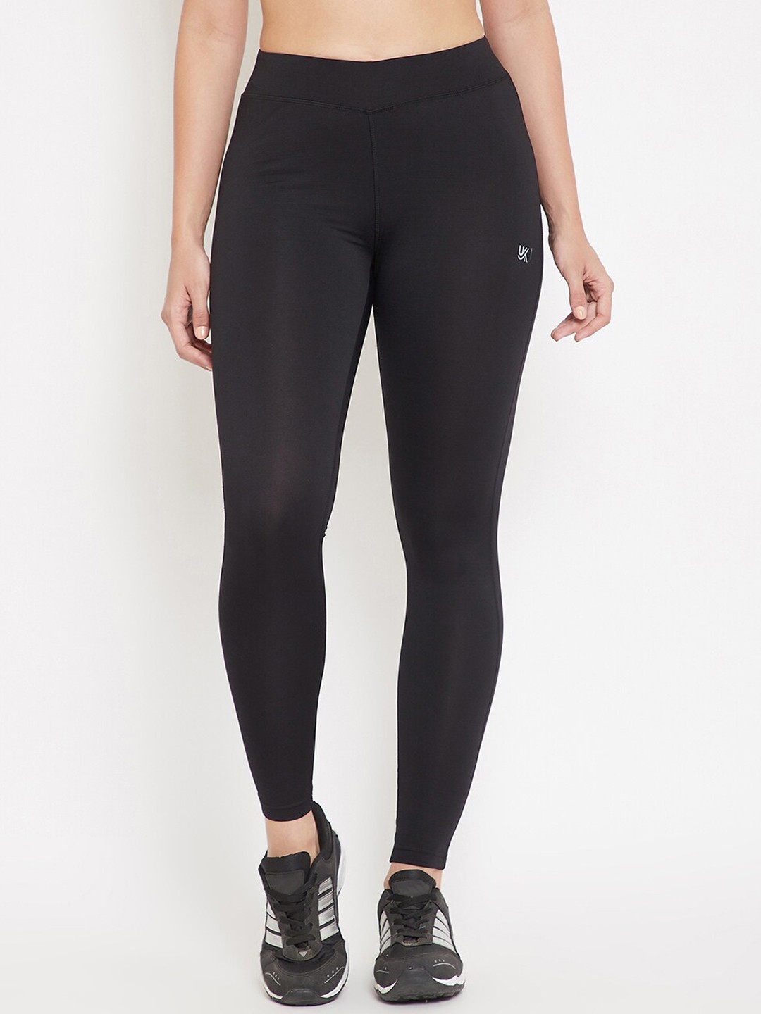 

URKNIT Women Slim Fit High-Rise Stretchable Sports Tights, Black