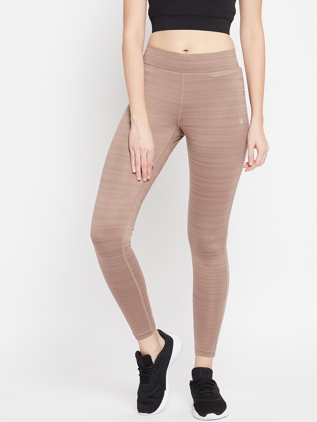 

URKNIT Women Slim Fit Stretchable Sports Tights, Beige